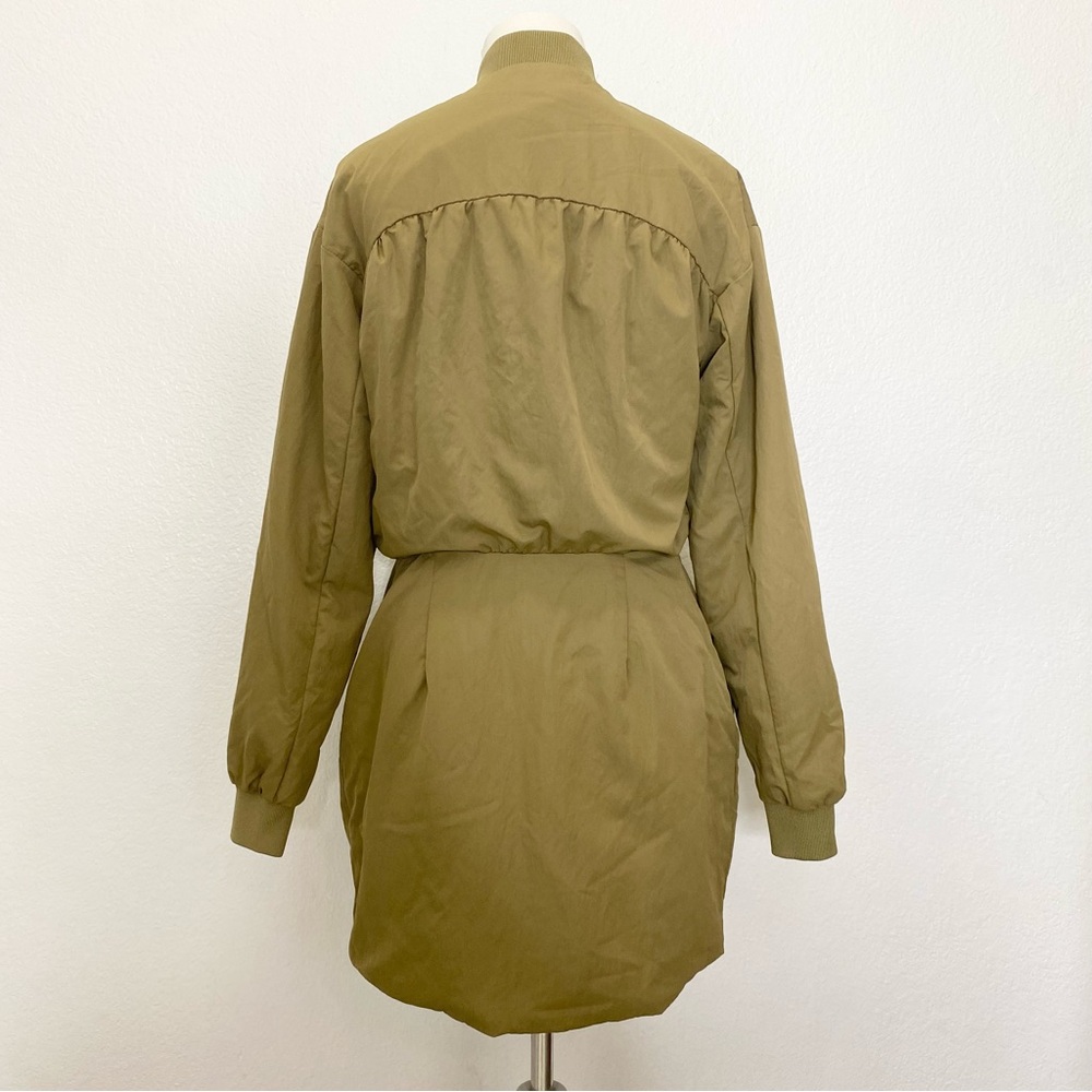 ZARA Padded Short Mini Bomber Dress - Picture 3 of 6